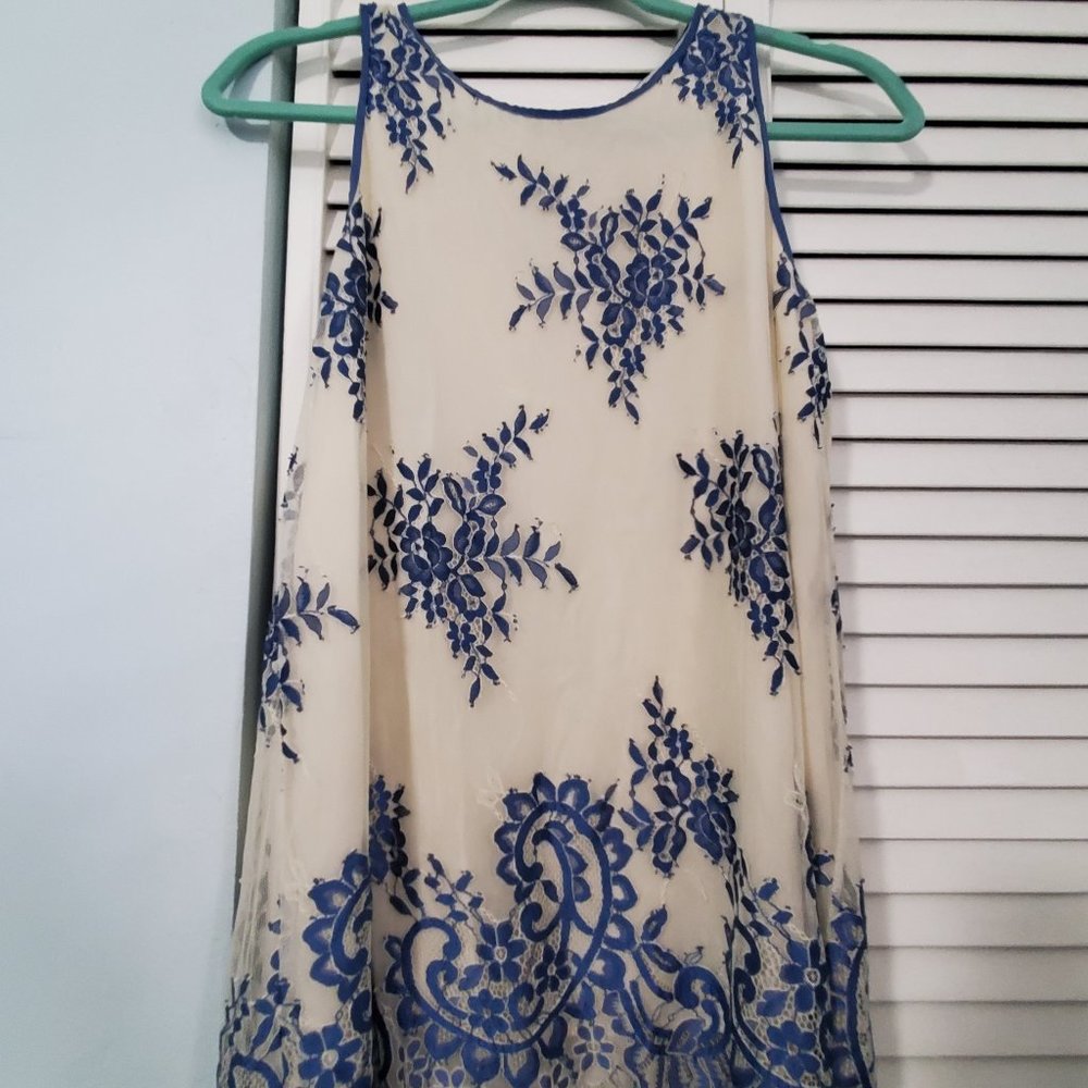 Ivory Sleeveless Lace Overlay Top